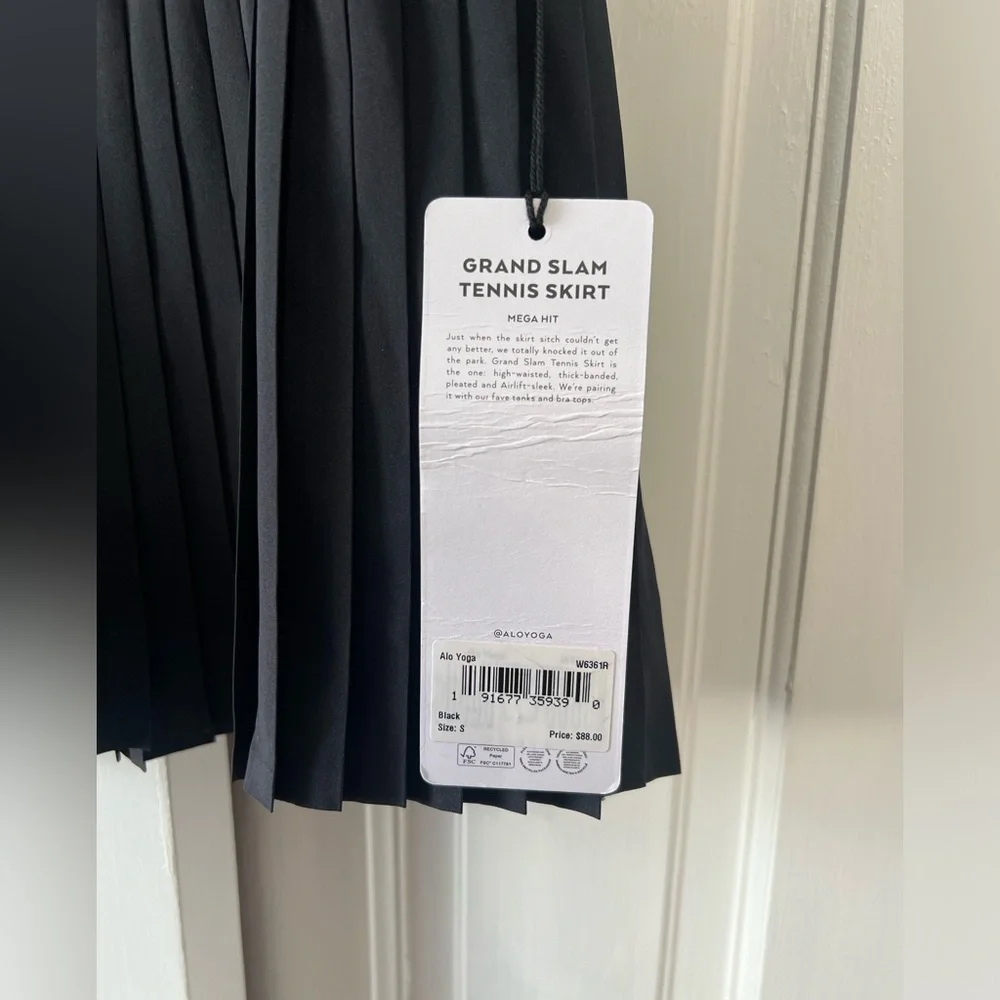 🆕ALO🎱Grand Slam Tennis Skirt Core: Black Sz Small